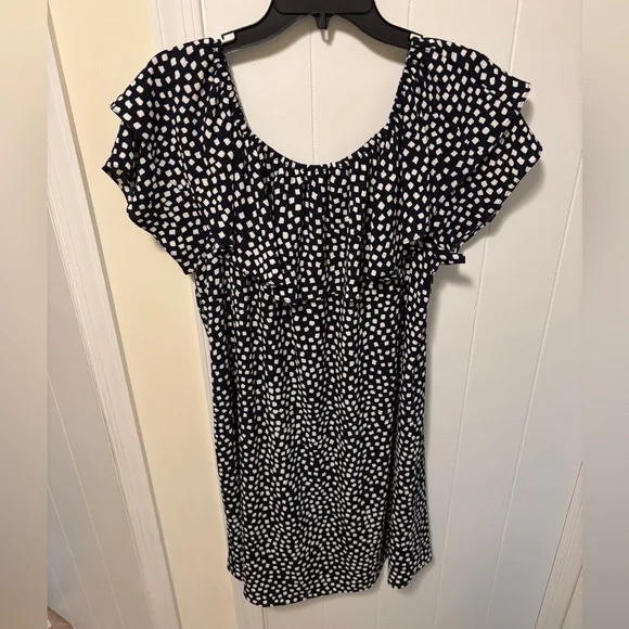 EUC Jessica Howard Ruffle Off-The-Shoulder Mini Shift Dress | Women’s 14 (XL) - Picture 12 of 13